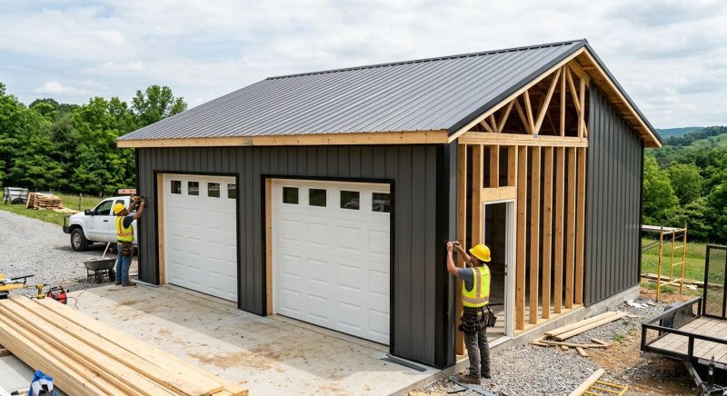 Detached Garage Construction in Katy, TX